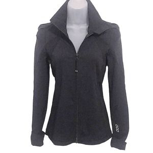 Lorna Jane LJ Black Premium Mesh Panel Full Zip Fitted Jacket Thumb holes sz XS